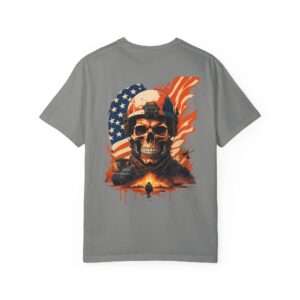 veteran inspired graphic t shirt, unisex military tee, patriotic apparel, skull art shirt, gift for veterans, casual wear