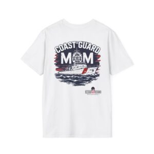 coast guard mom t shirt | unisex softstyle tee for proud military families, perfect gift for mothers day, birthday, or veterans day