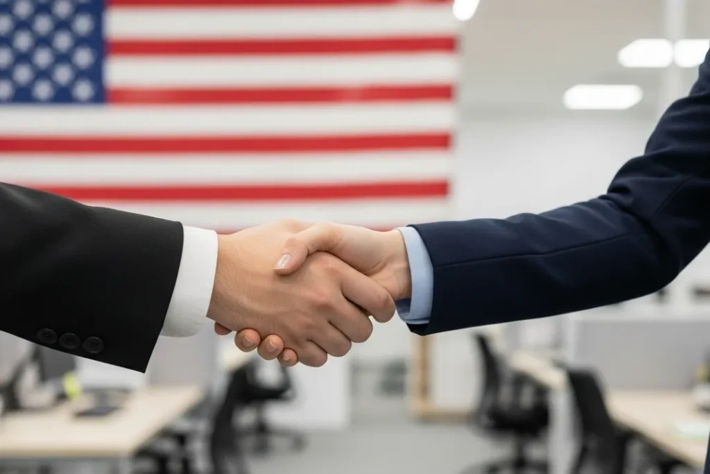 veteran entrepreneurs shaking hands
